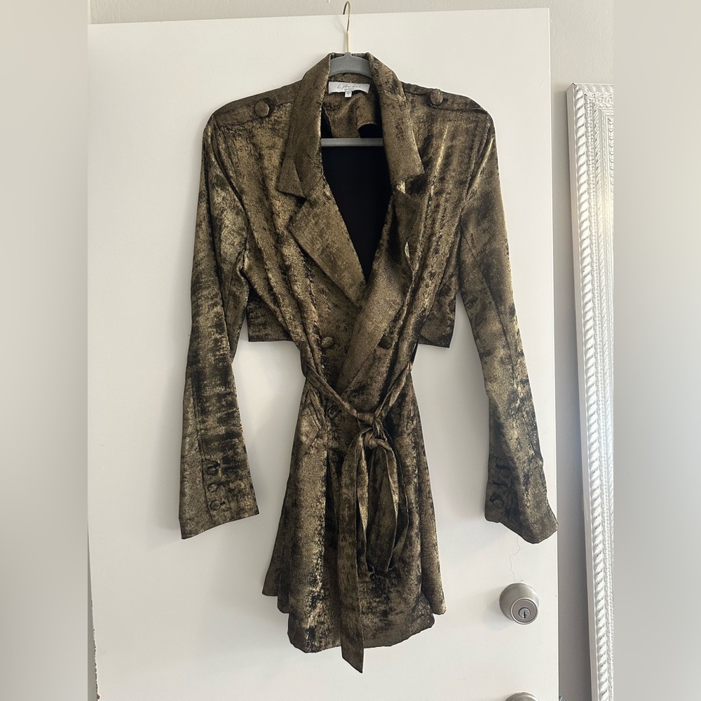 L’Academie Los Angeles Gold Tuxedo Mini Dress
